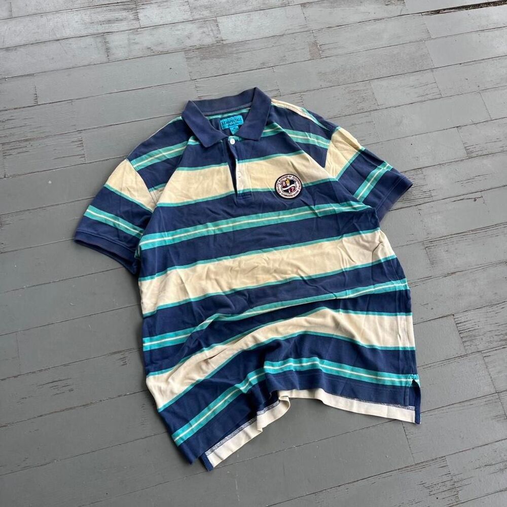 Vintage 2000s Aeropostale Old Money Y2K Striped Polo Tee Shirt